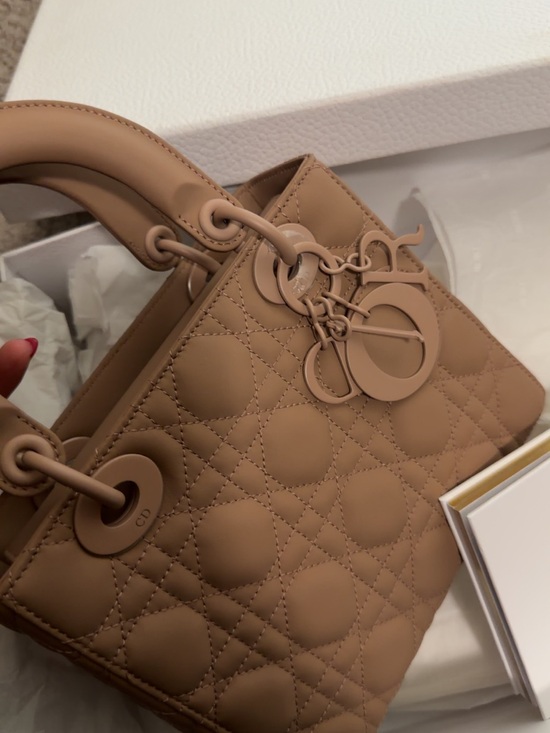 Dior Handbags - Dior Tan Lady Dior Quilted Leather Satchel